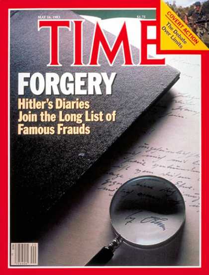 Times magazine cover on the Hitler Diaries hoax
