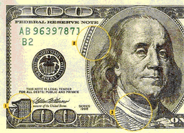 Microprinting on the $100 bill