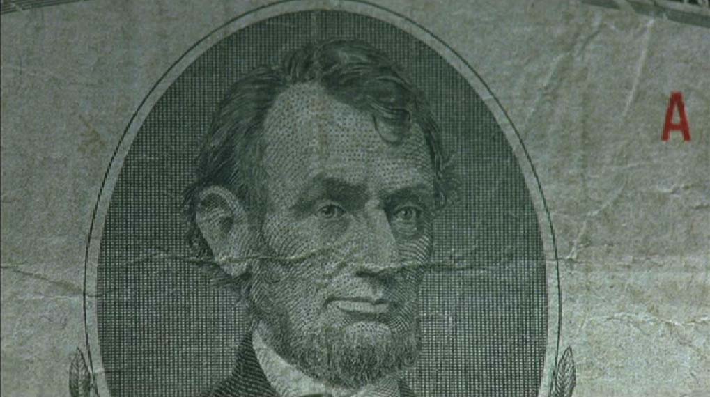 Bank note with Abraham Lincoln engraving