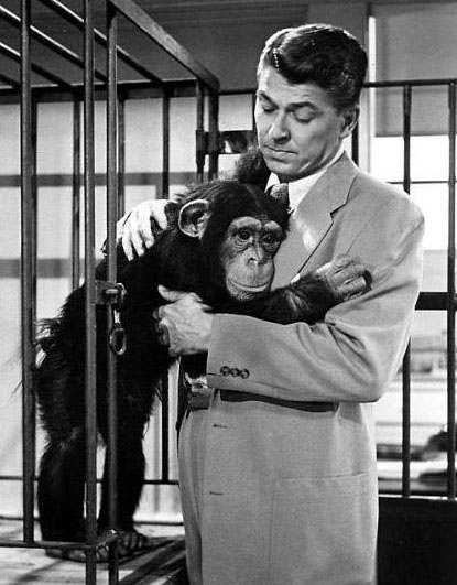 Ronald Reagan in the movie “Bedtime for Bonzo’