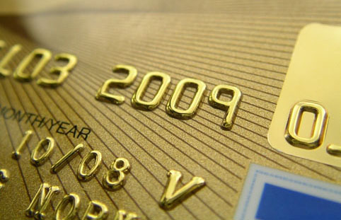 Credit card with embossing