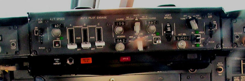 Autopilot panel in cockpit