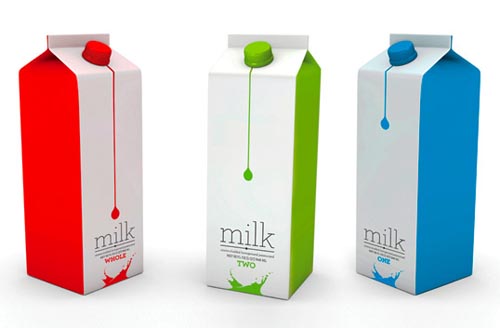 Milk boxes with flexographic printing