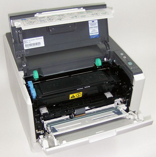 Open laser printer
