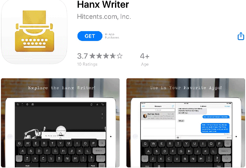 Mobile app Hanx Writer