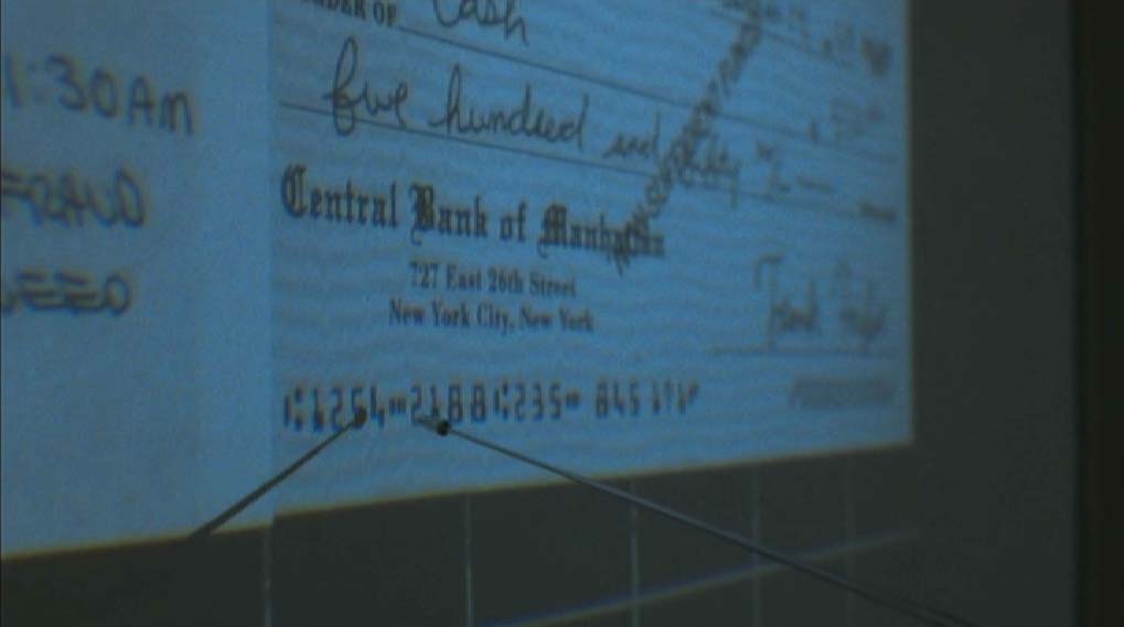 Codeline with the E13B banking font on a check